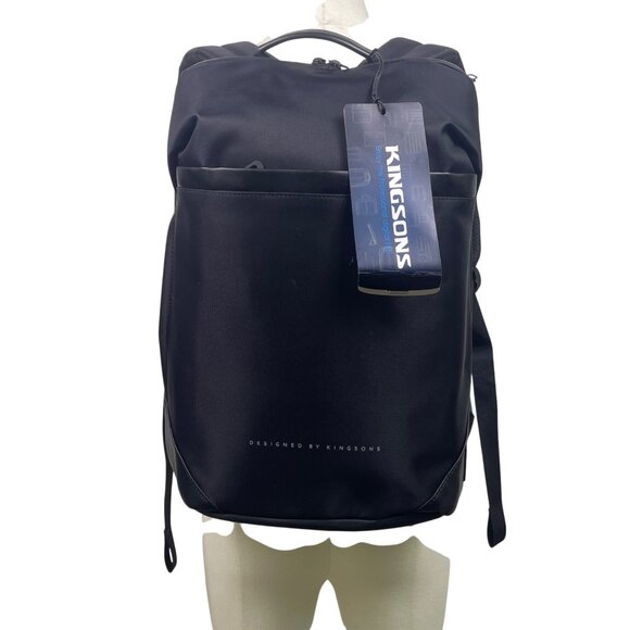 Kingsons Men’s Black Nylon With USB Charging Port Stylish Design Laptop Backpack - Picture 11 of 13